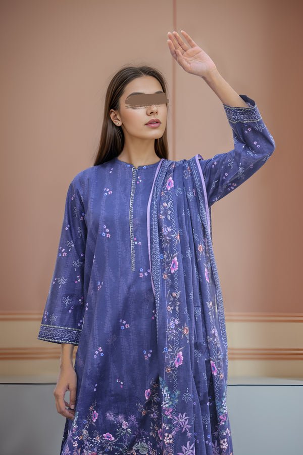 SAYA 3 PIECE PRINTED LAWN SUIT (U01-24061-08C) gulbuy.com