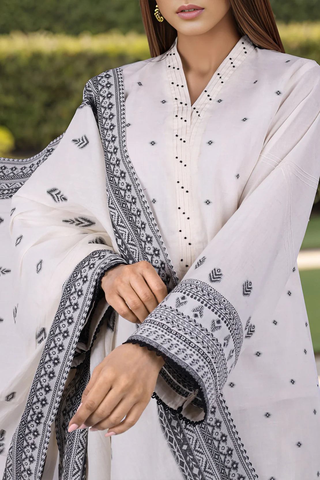 Saya 3Pc Jacquard Cotton Suit WUNS-5736 gulbuy.com