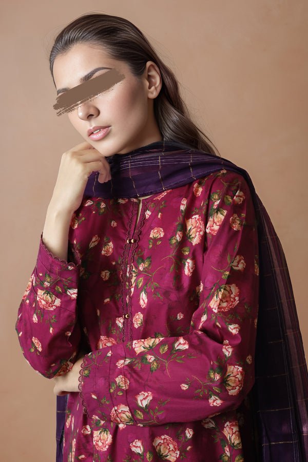 SAYA 3 PIECE PRINTED LAWN SUIT (U02-24170-12B) gulbuy.com
