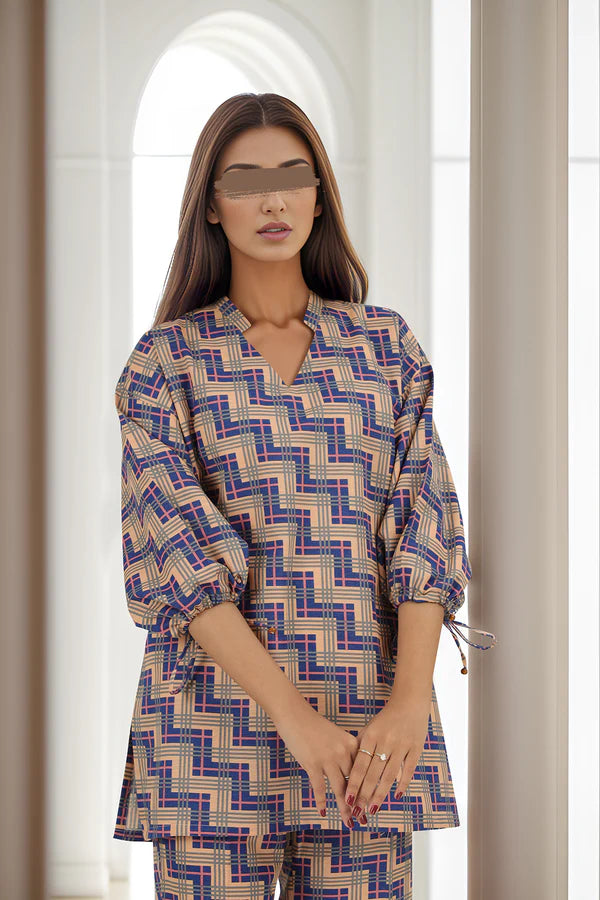 Saya 2Pc Printed Cotton Khaddar Suit U07-24269-06B (ST) gulbuy.com