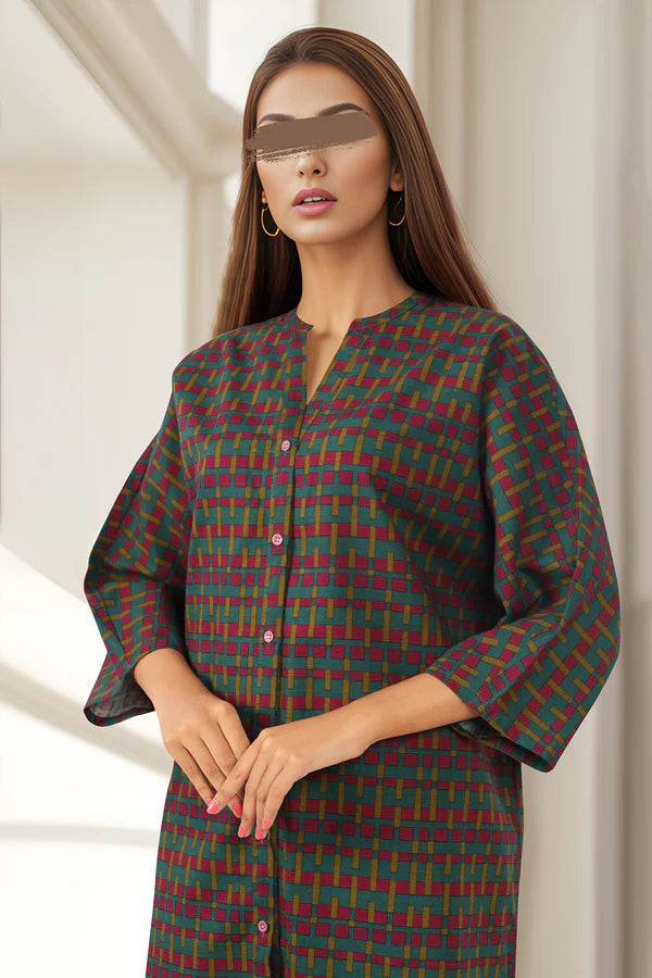 Saya 2Pc Printed Cotton Khaddar Suit U07-24269-10B (ST) gulbuy.com