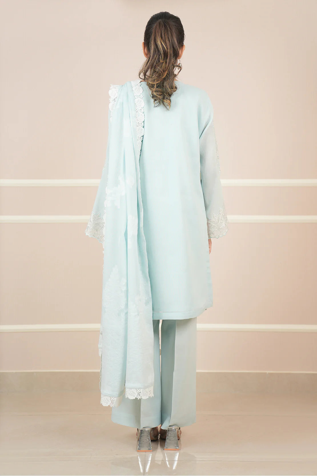 Saya 3Pc Embroidered Cotton Net Suit WUNS-5649 gulbuy.com