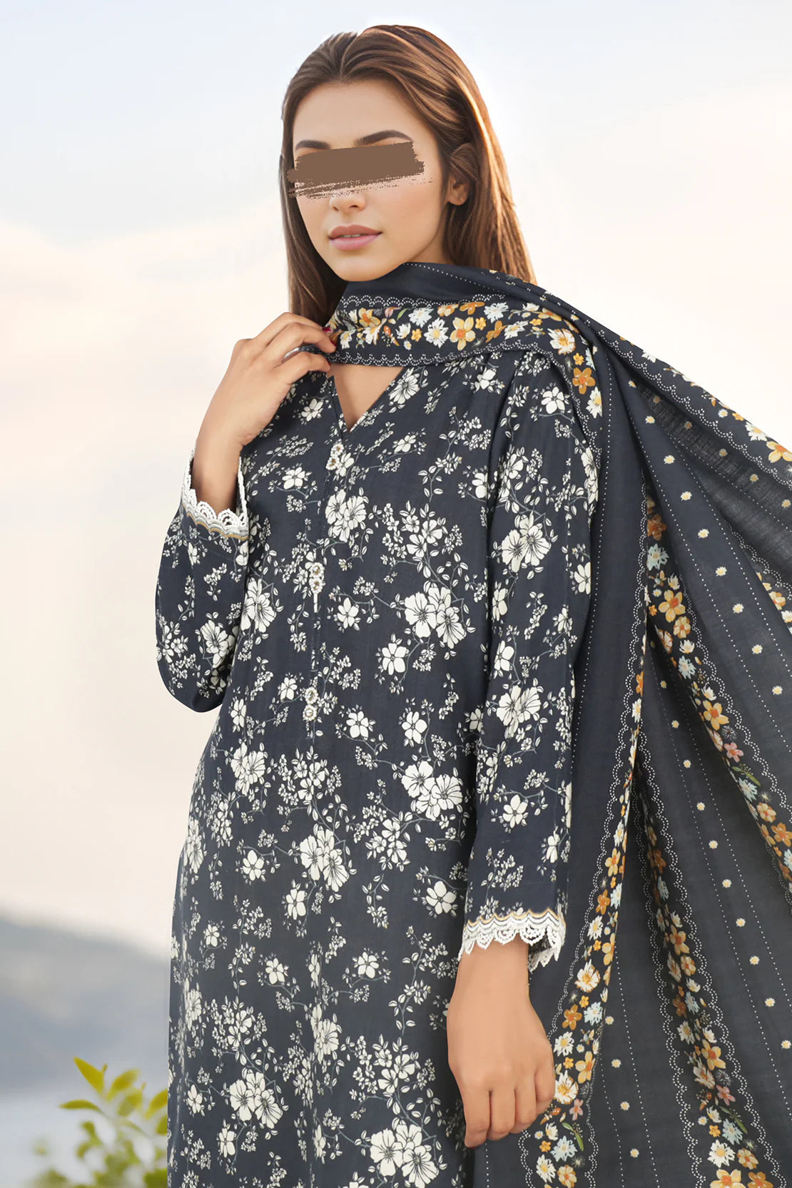 Saya 3Pc Printed Khaddar Suit U04-24356-68A (SDT) gulbuy.com