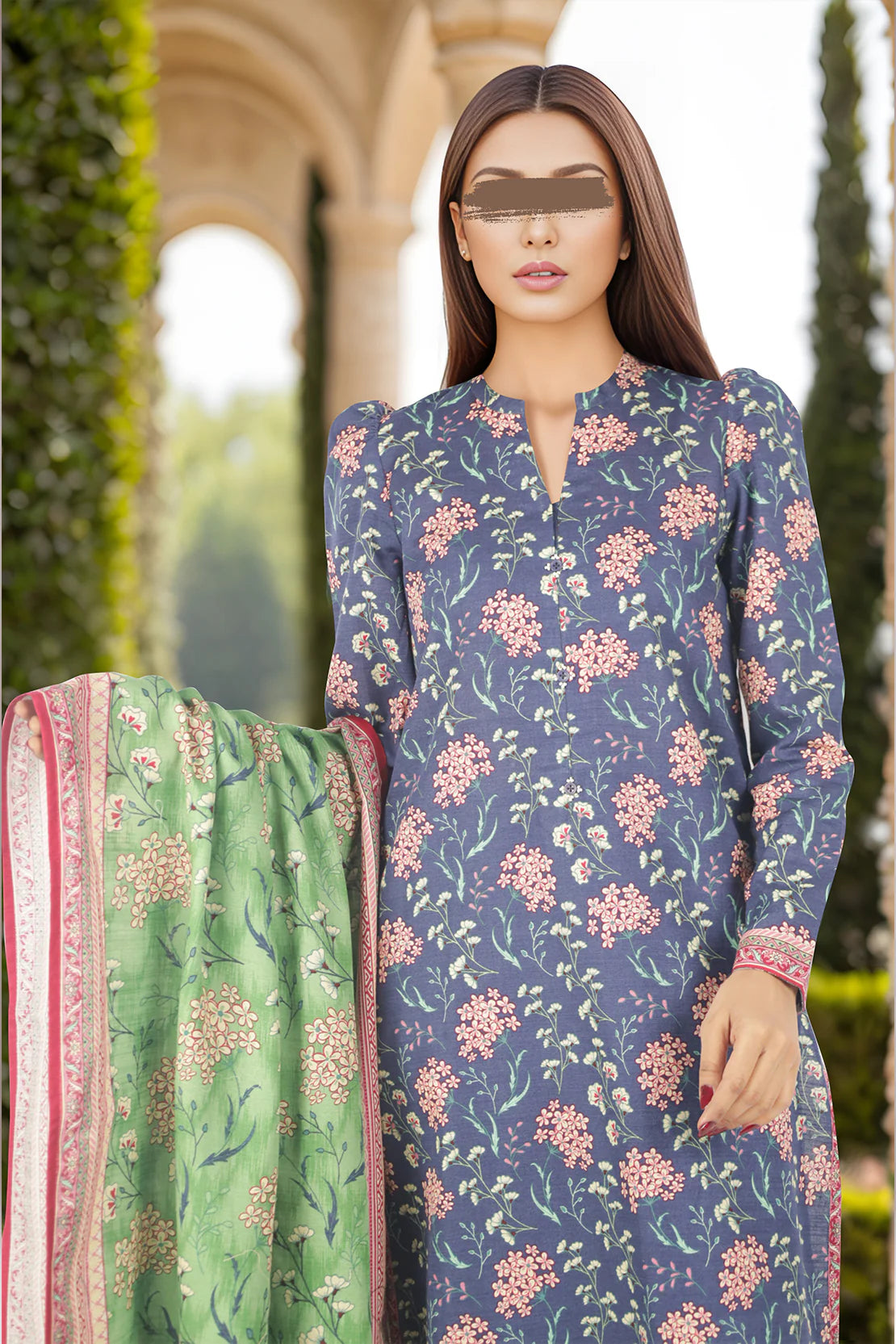 Saya 3Pc Printed Cotton Khaddar Suit U04-24406-23A (SDT) gulbuy.com