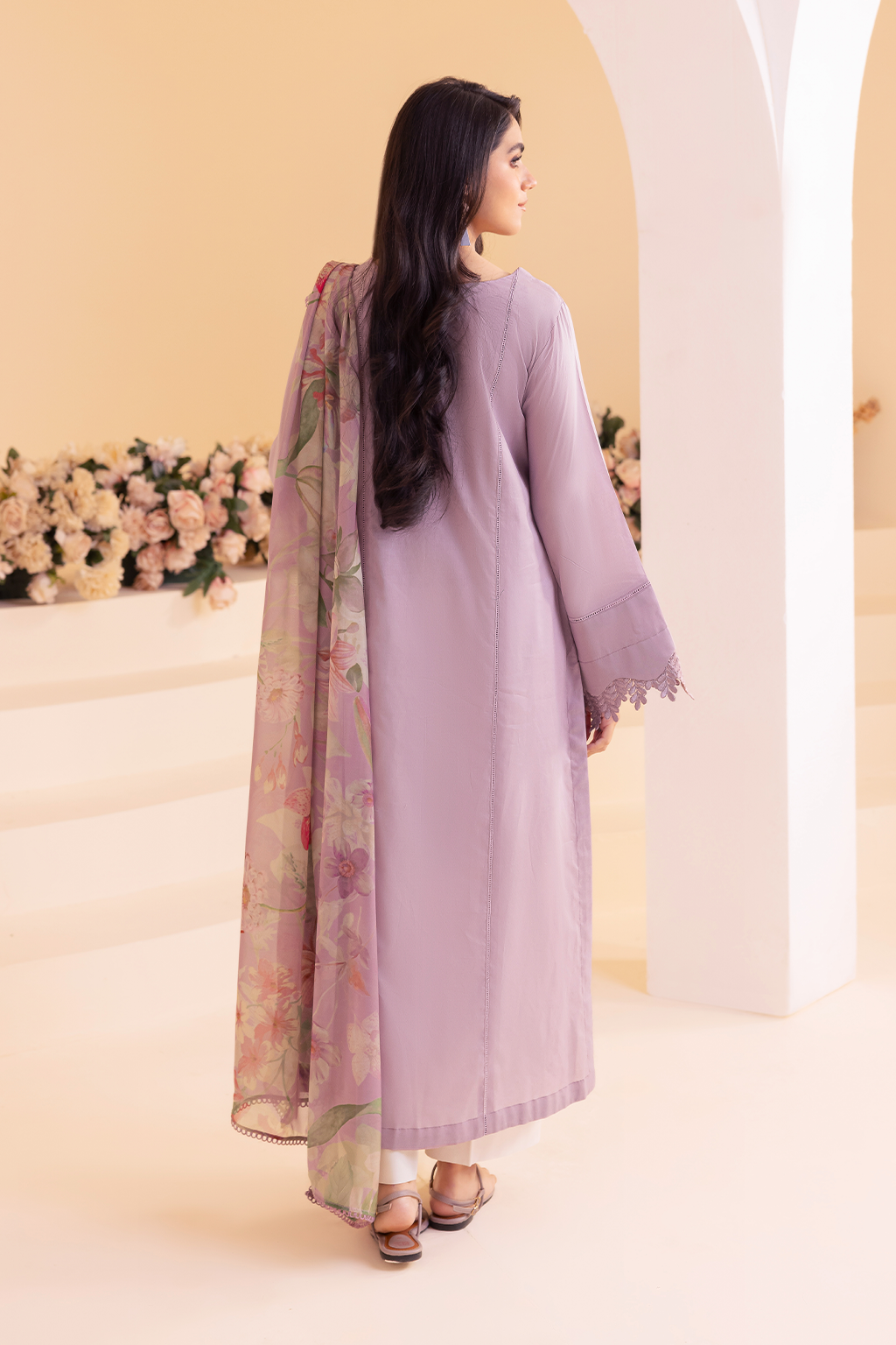 3 PIECE IZNIK EMBROIDERED LAWN SUIT (UE-254) gulbuy.com