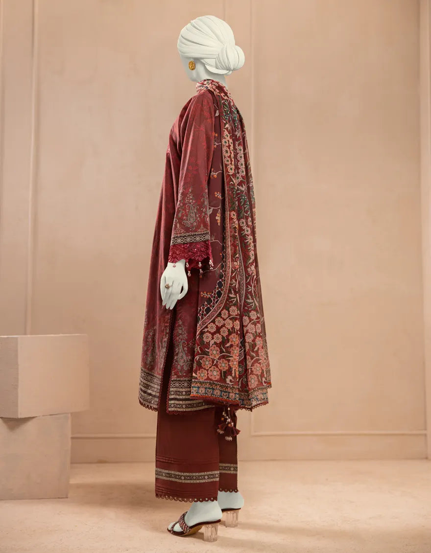 J. 3Pc Embroidered Lawn Suit 10000135260 gulbuy.com