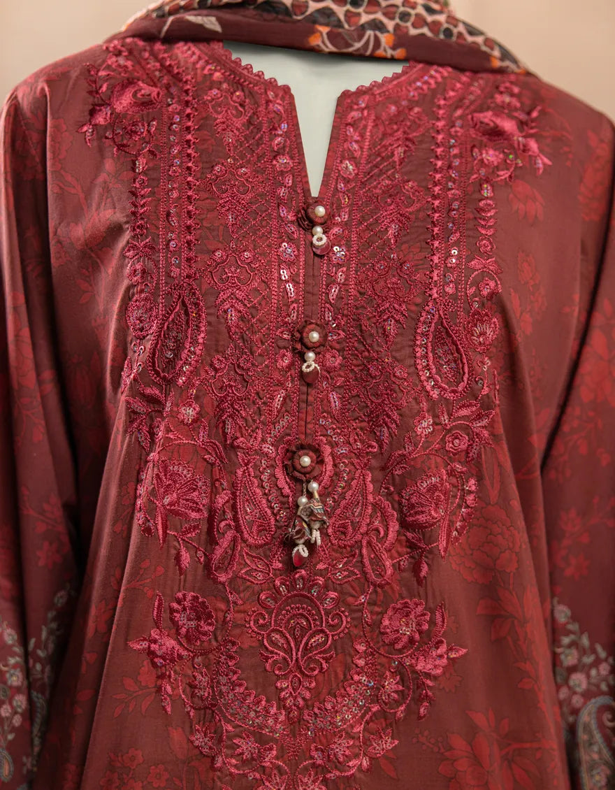 J. 3Pc Embroidered Lawn Suit 10000135260 gulbuy.com