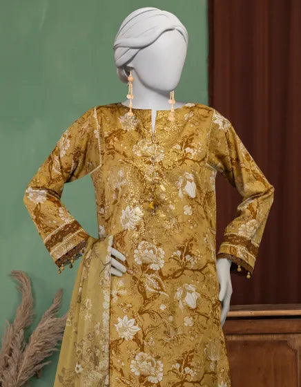 J. 3Pc Embroidered Lawn Suit 10000135496 gulbuy.com