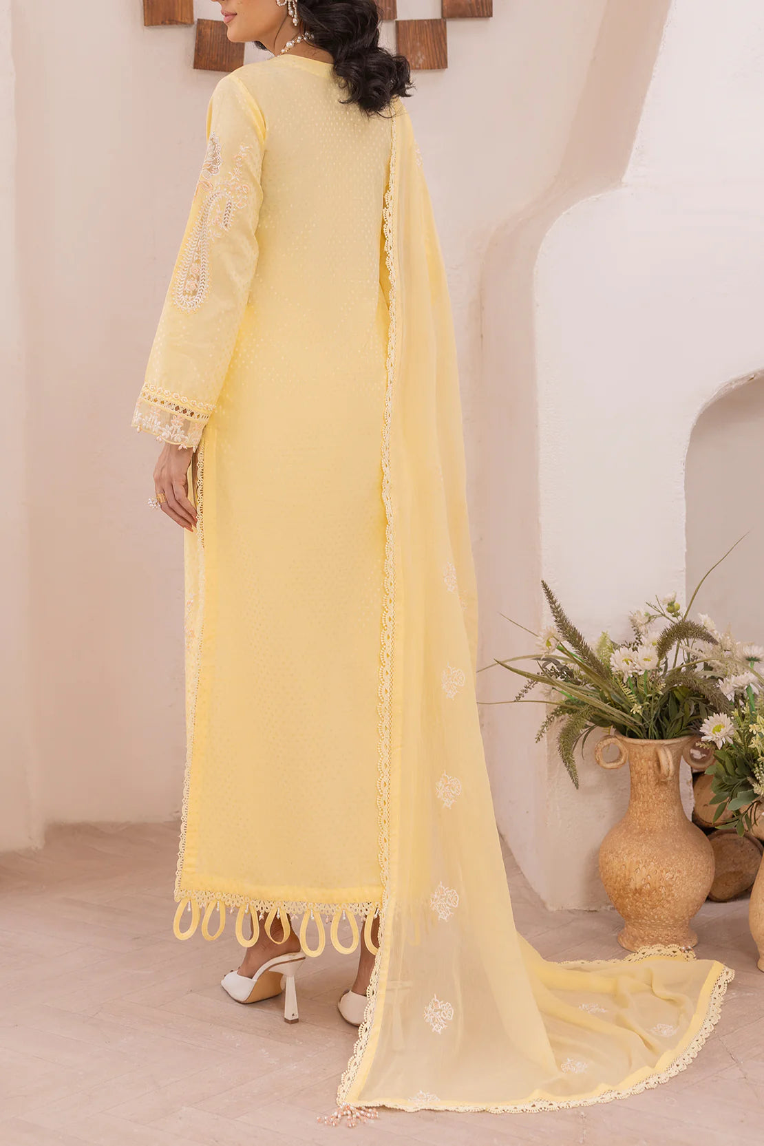 Saya 3Pc Embroidered Self Jacquard Suit WUNS-5950 gulbuy.com