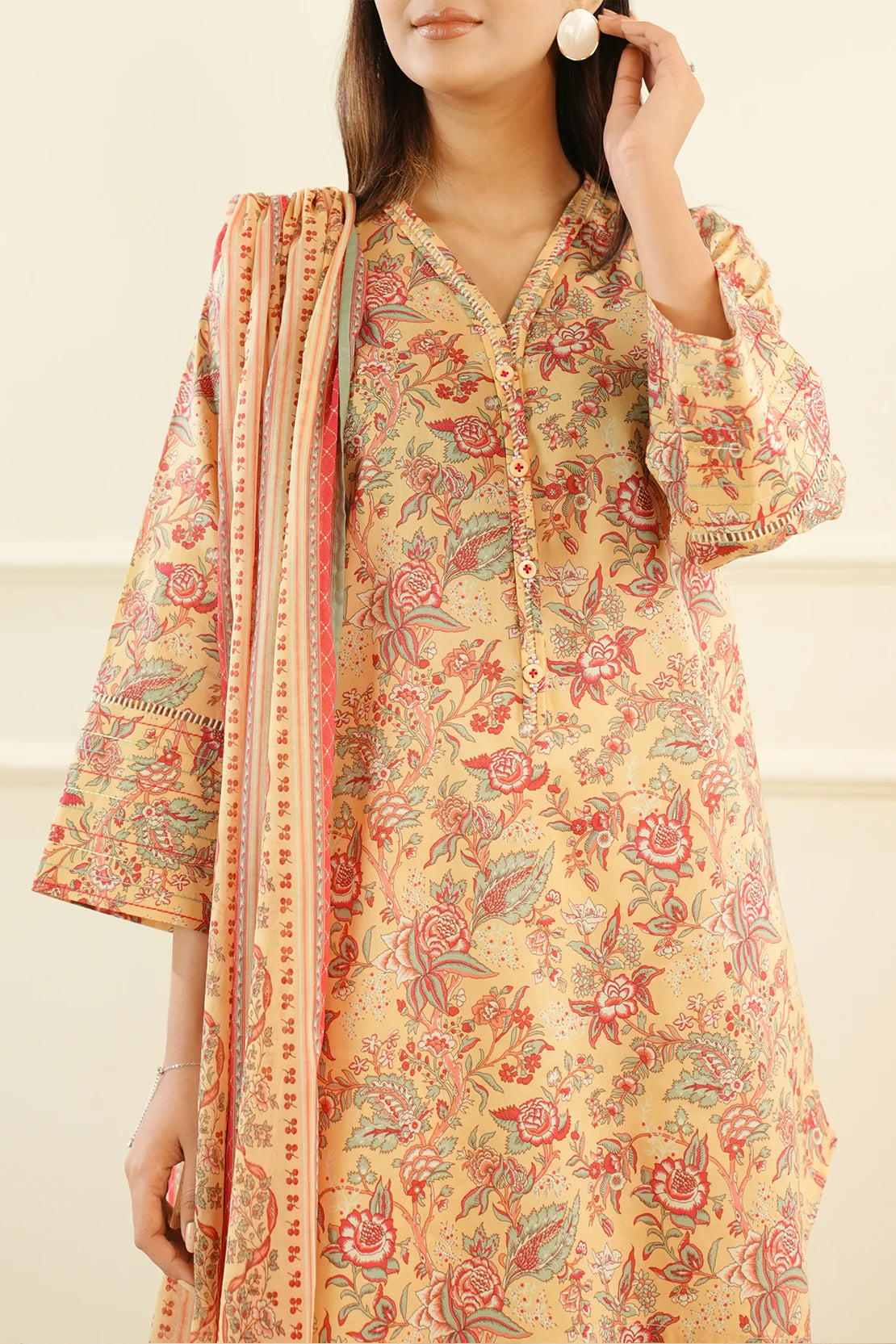 Saya 3Pc Printed Lawn Suit WUNS-5773 gulbuy.com