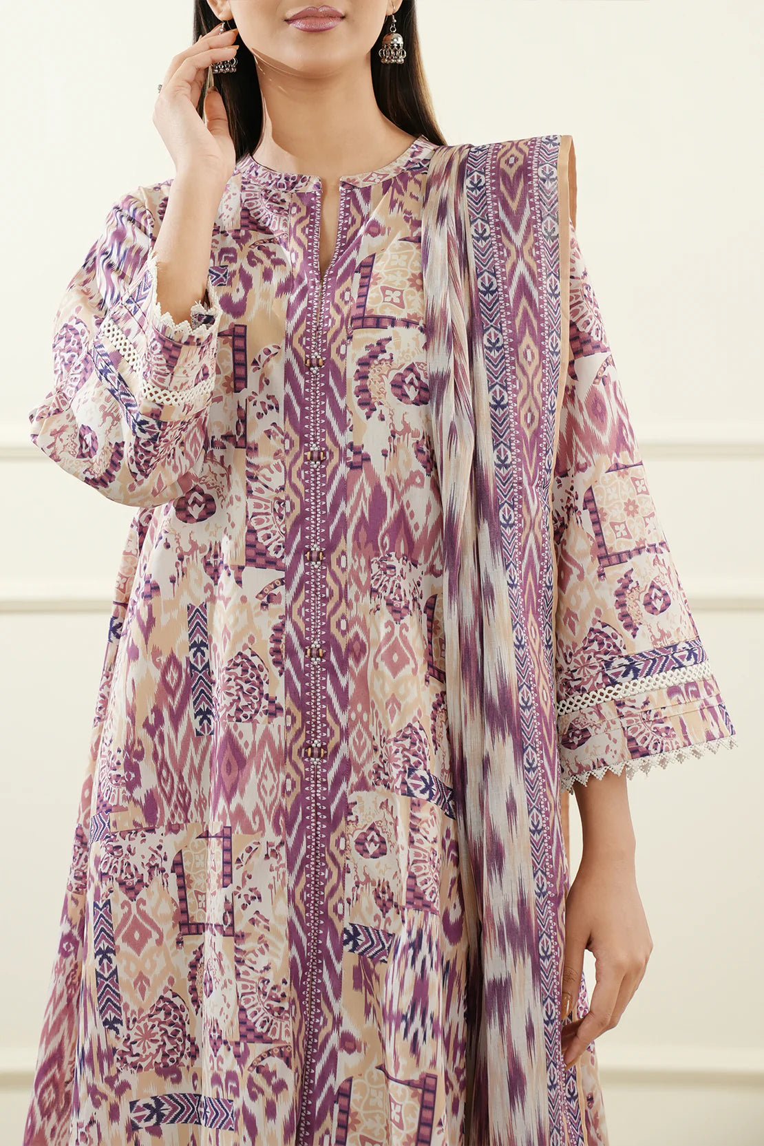 Saya 3Pc Printed Lawn Suit WUNS-5857 gulbuy.com