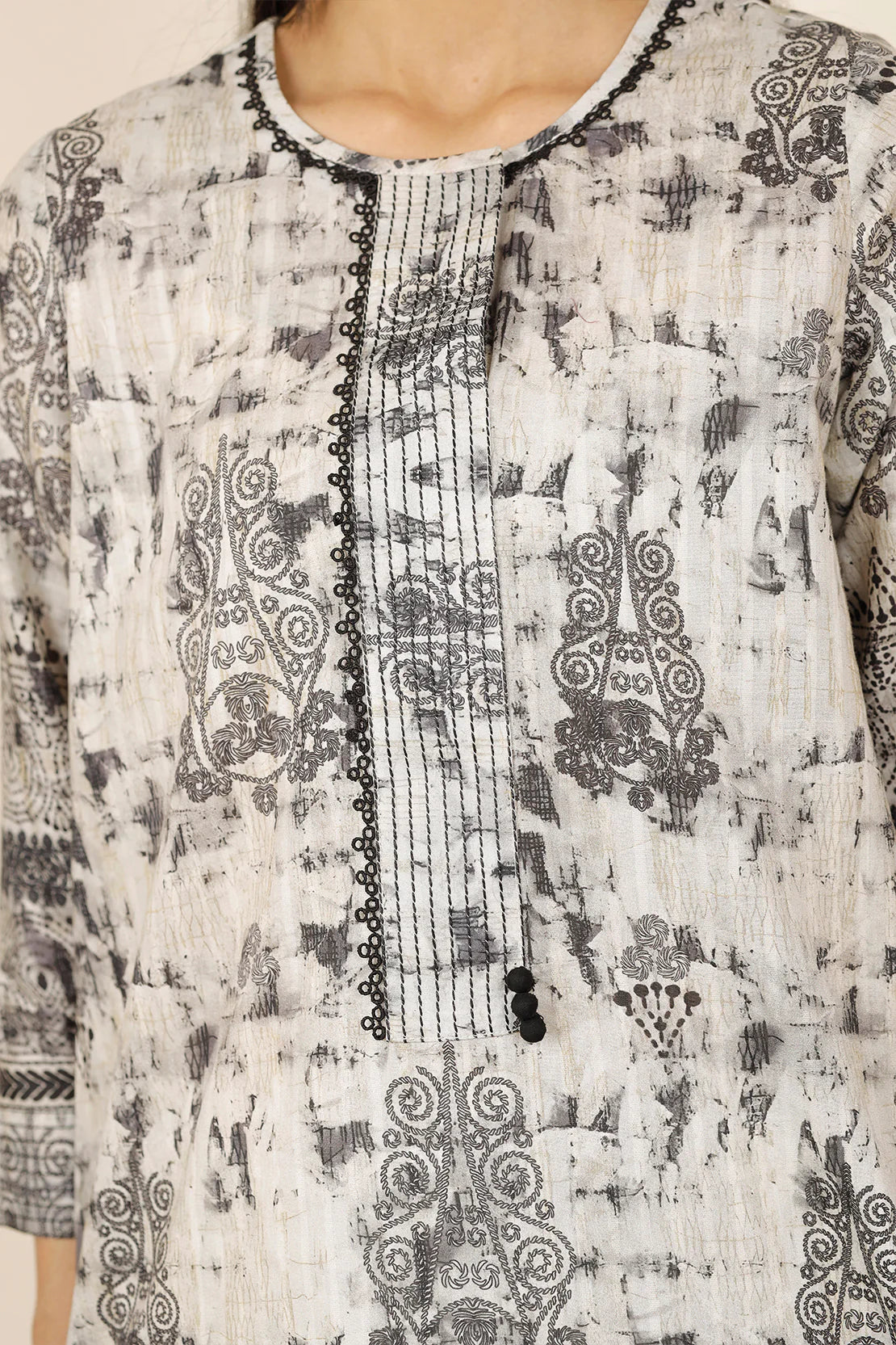 Saya 3Pc Printed Lawn Suit WUNS-5382 gulbuy.com