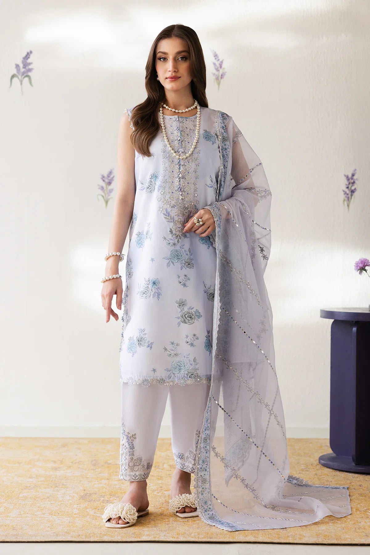 Baroque 3Pc Embroidered Lawn Suit UF-4424