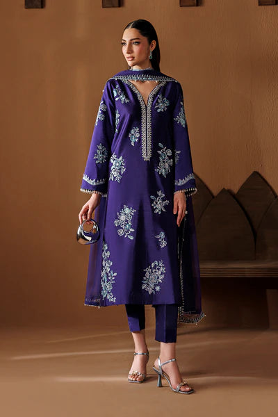 Baroque 3Pc  Embroidered  Silk Suit PR-1284
