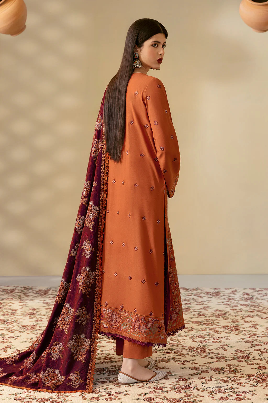 Ramsha 3Pc Embroidered Karandi Suit R-1208 gulbuy.com