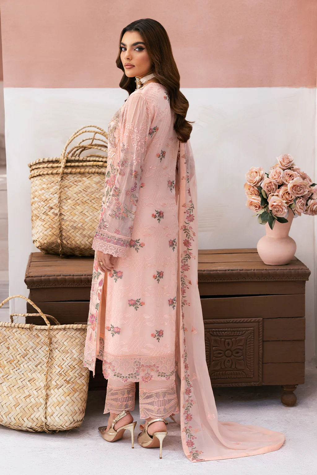 Ramsha 3Pc Embroidered Chiffon Suit U-101 gulbuy.com