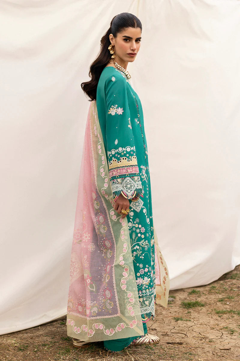Qalamkar 3Pc Embroidered Lawn Suit DC-08 Elida gulbuy.com
