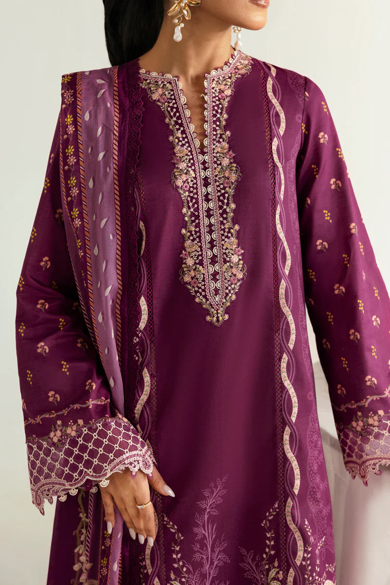 Qalamkar 3Pc Embroidered Lawn Suit PQ-01 Miya gulbuy.com