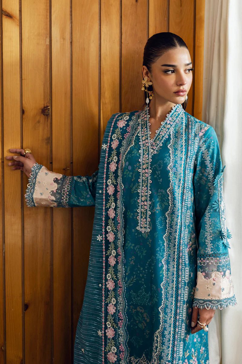 Qalamkar 3Pc Embroidered Lawn Suit DC-10 Fina gulbuy.com
