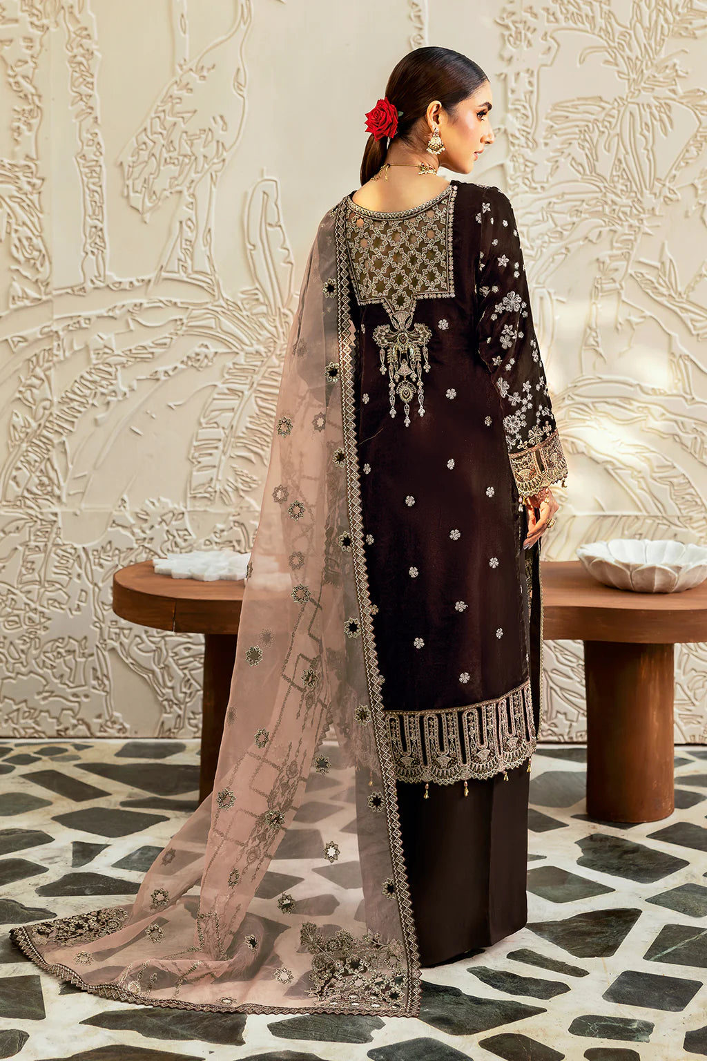 Ramsha 3Pc Embroidered Velvet Suit V-606 gulbuy.com