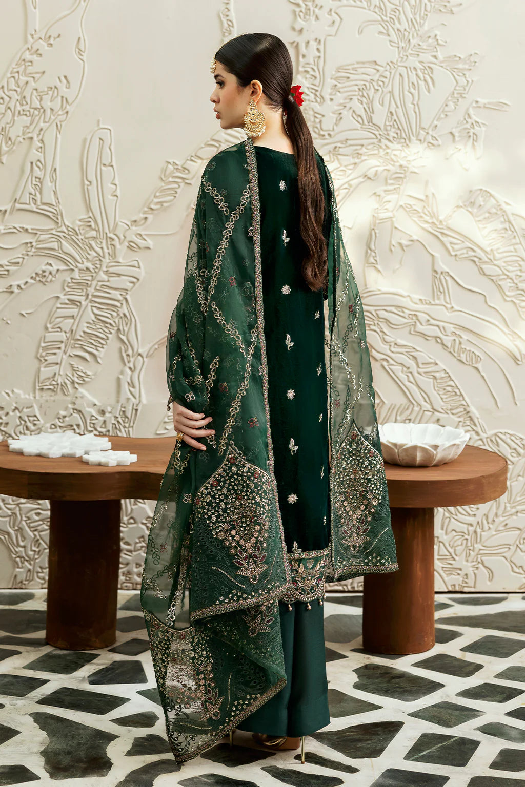Ramsha 3Pc Embroidered Velvet Suit V-607 gulbuy.com
