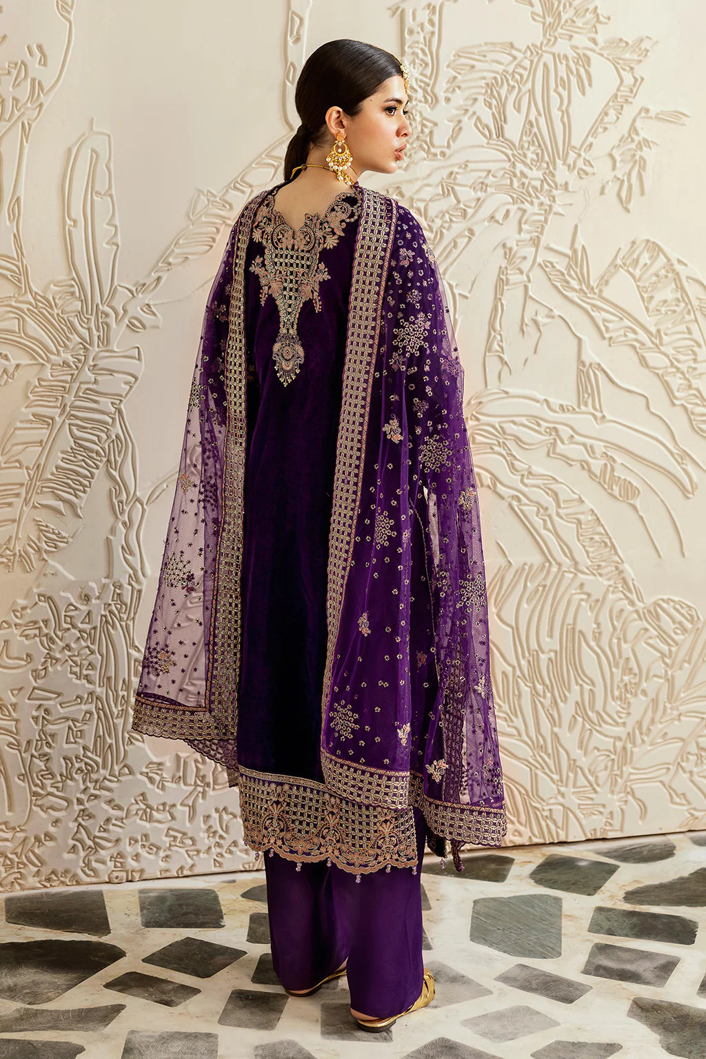 Ramsha 3Pc Embroidered Velvet Suit V-602 gulbuy.com