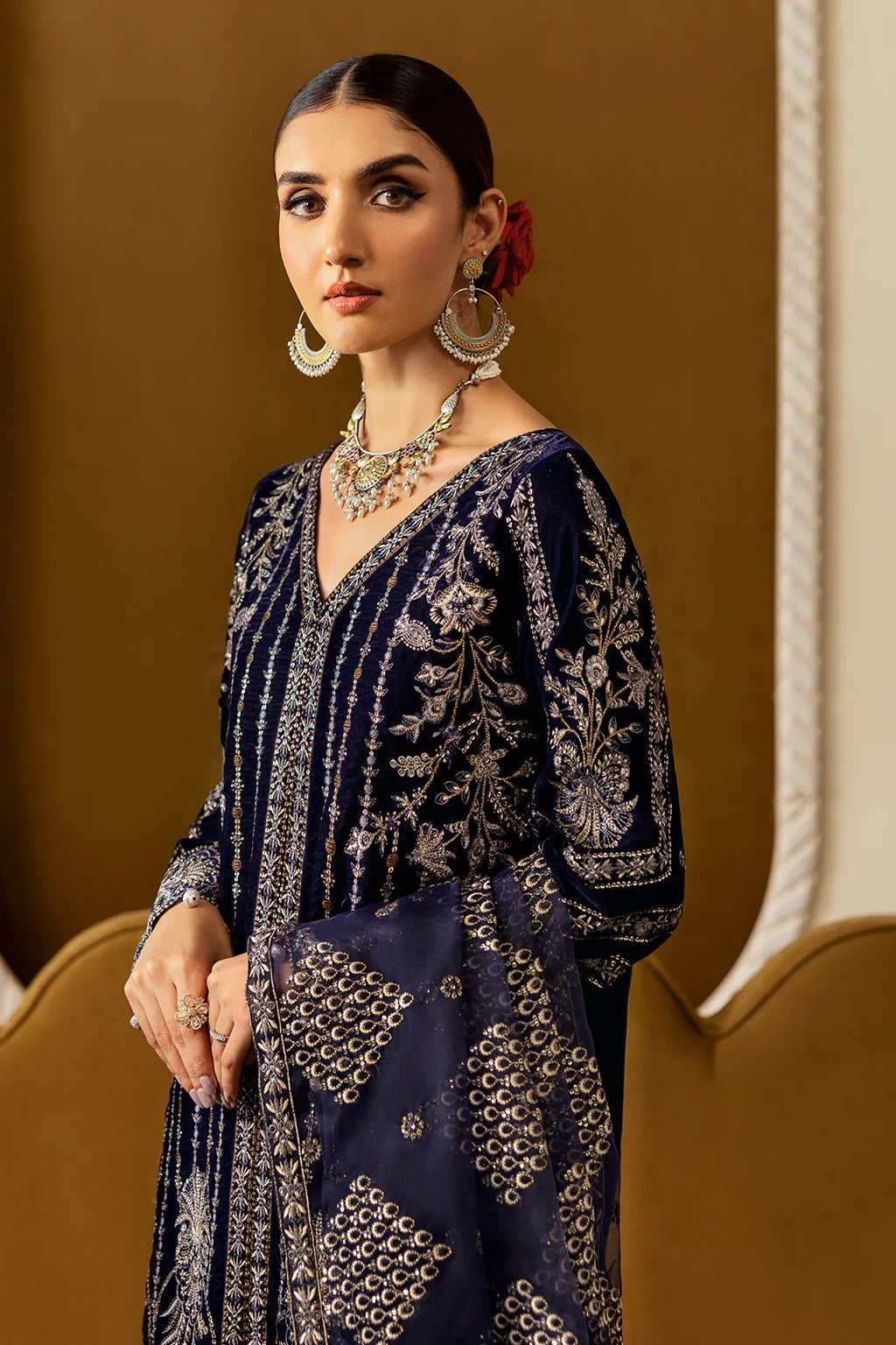 Ramsha 3Pc Embroidered Velvet Suit V-608 gulbuy.com