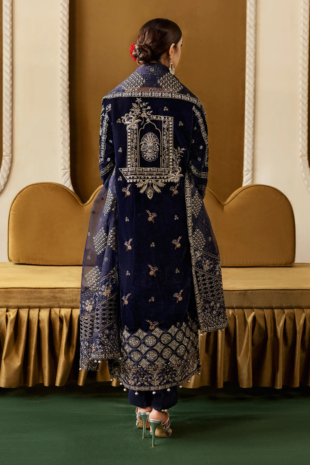Ramsha 3Pc Embroidered Velvet Suit V-608 gulbuy.com