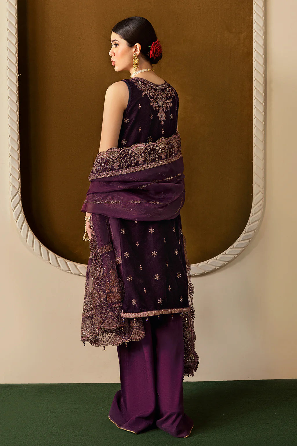 Ramsha 3Pc Embroidered Velvet Suit V-605 gulbuy.com