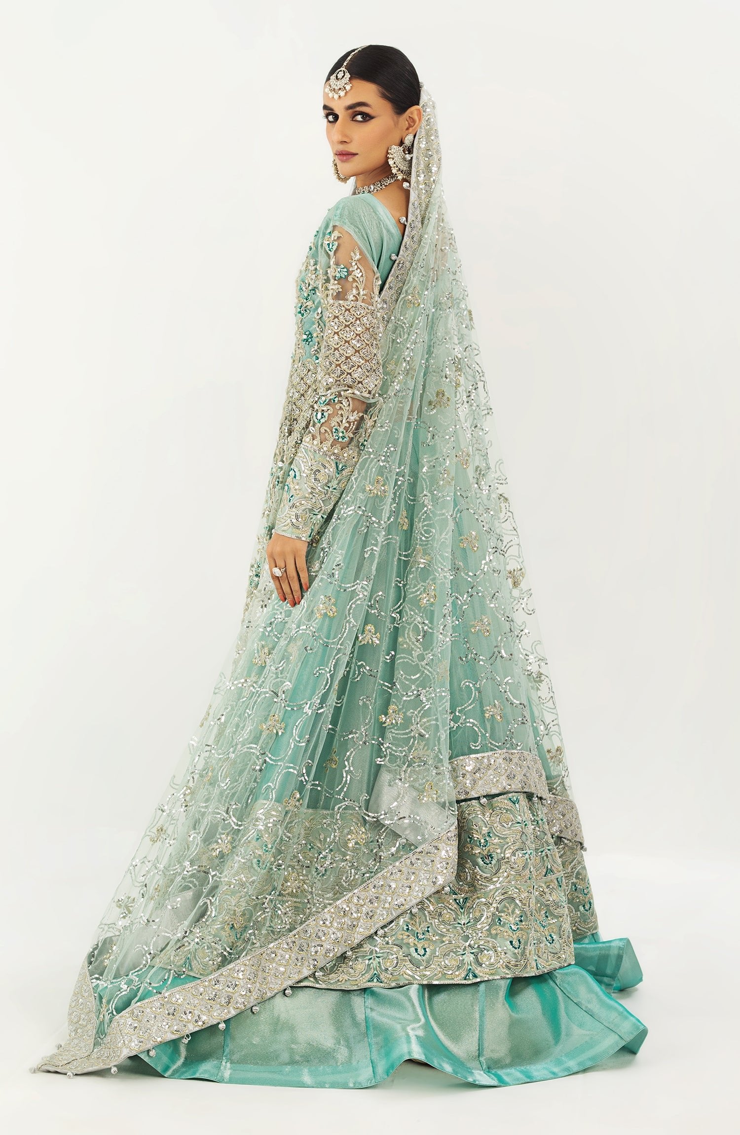 MARYUM &amp; MARIA 3PC EMBROIDERED ORGANZA SUIT (QFM-0011) gulbuy.com