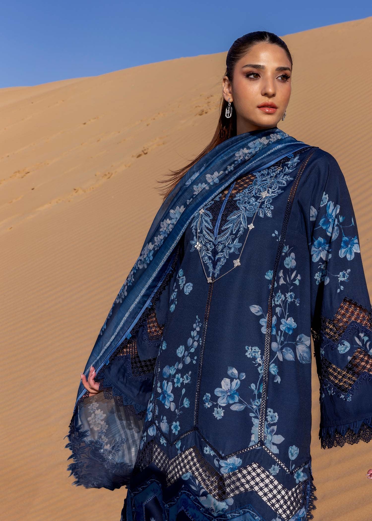 Crimson 3Pc Embroidered Lawn Suit Under The Tuscan Love-D1 B gulbuy.com
