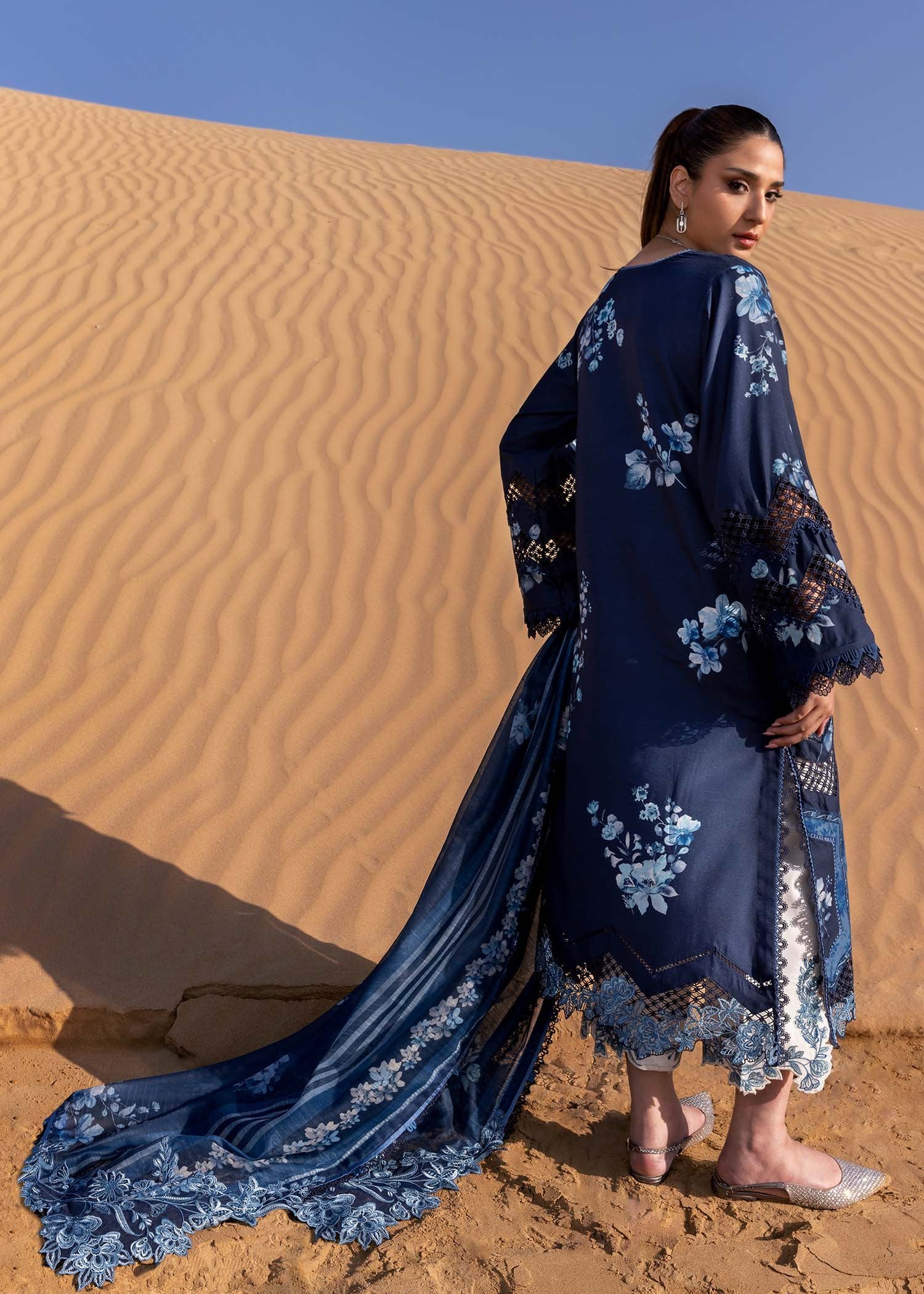 Crimson 3Pc Embroidered Lawn Suit Under The Tuscan Love-D1 B gulbuy.com