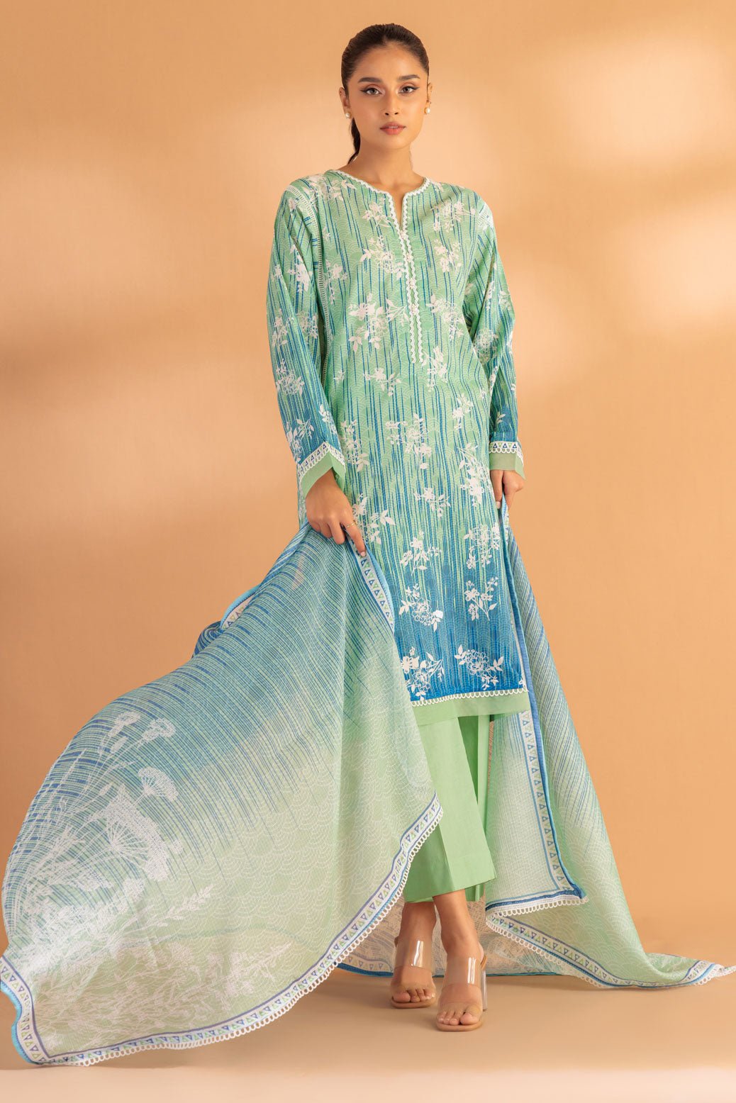 BONANZA SATRANGI 3PC PRINTED CAMBRIC SUIT (2S24B3P227)