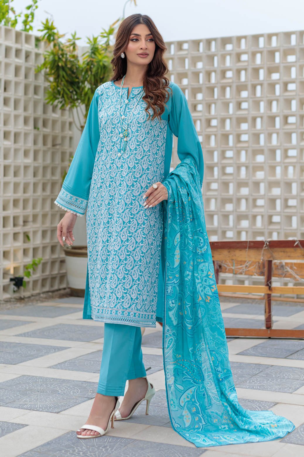 BONANZA SATRANGI 3PC PRINTED CAMBRIC SUIT (2S24K3P181)