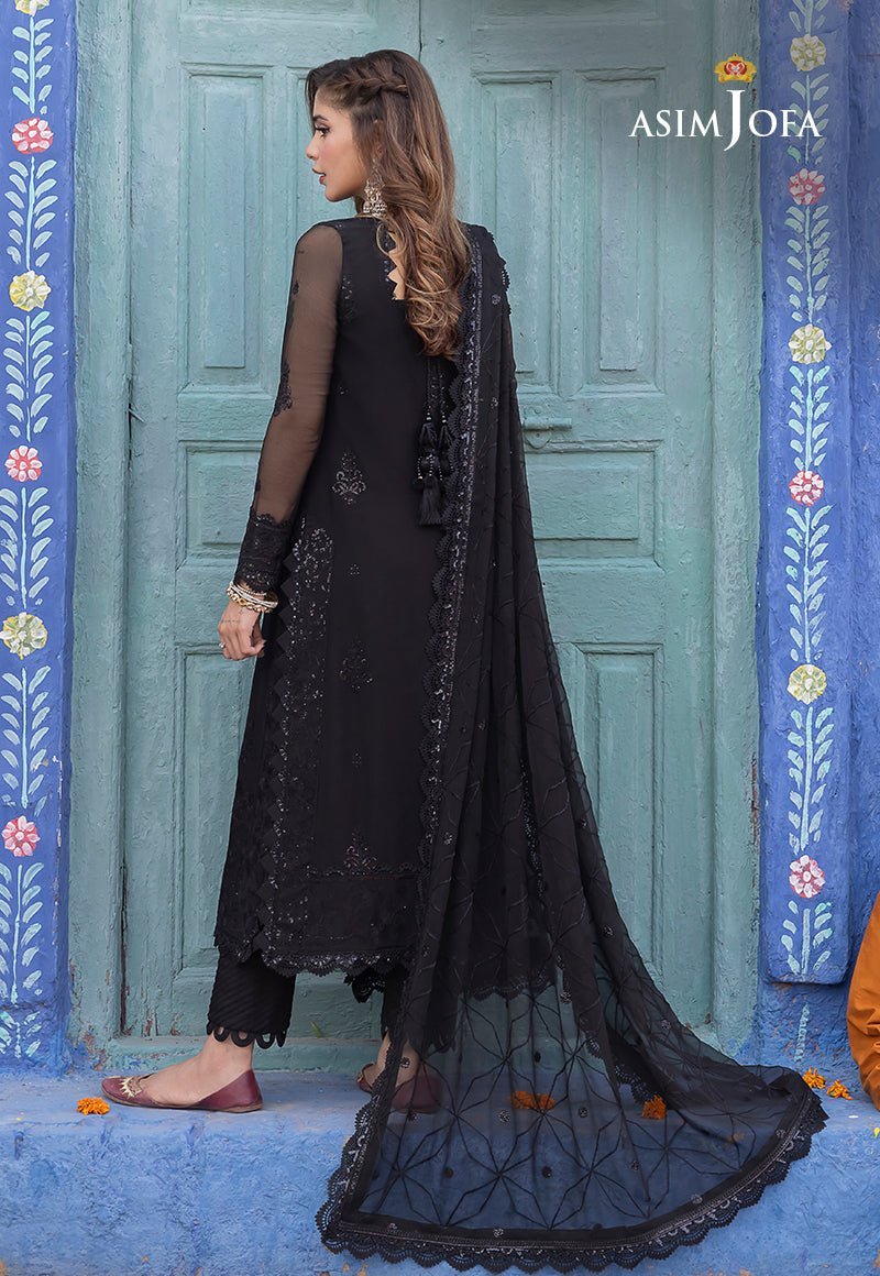 ASIM JOFA 3 PIECE EMBROIDERED CHIFFON SUIT (AJAB-04)