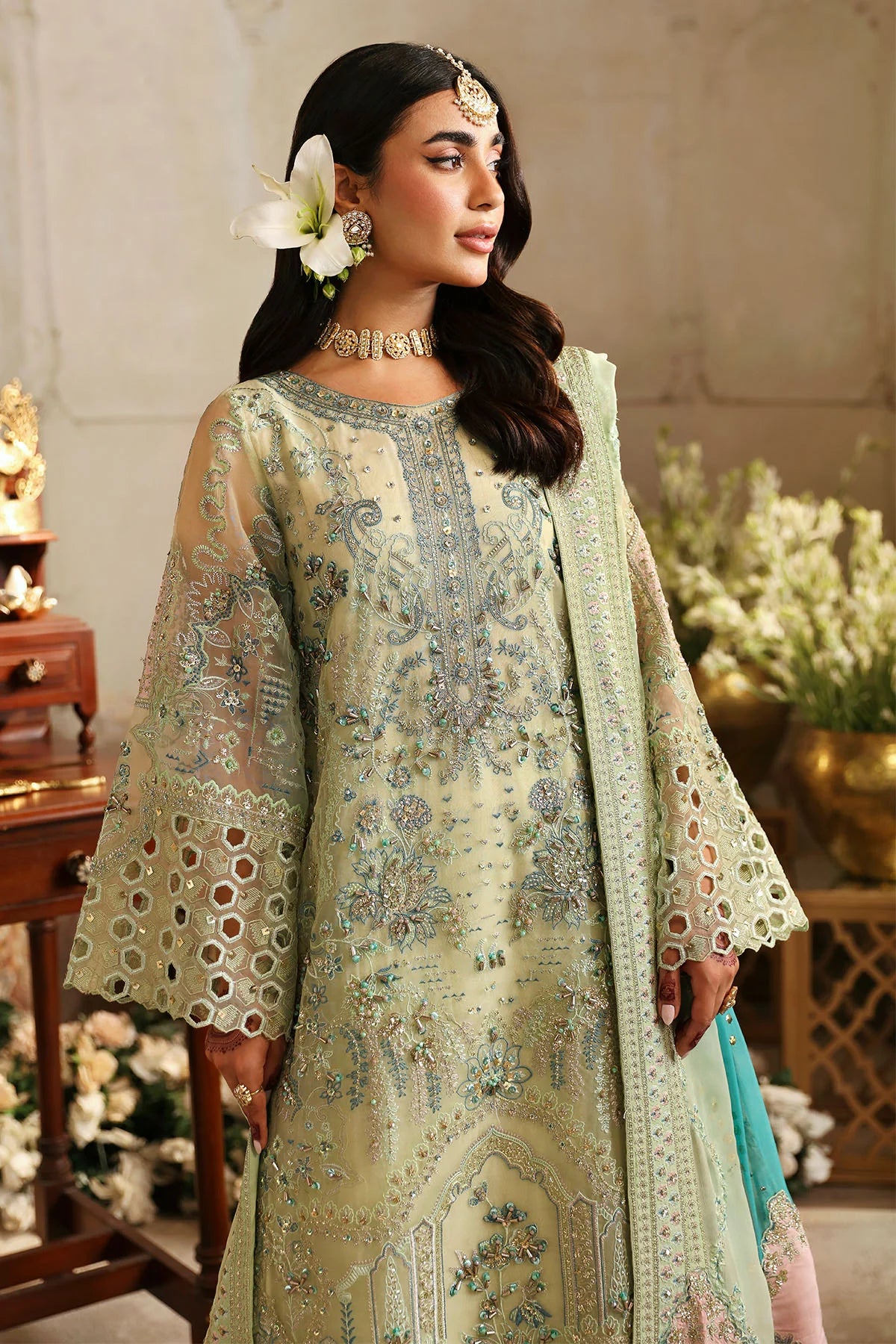 Nureh 3Pc Embroidered Organza Suit NL-67 MAHI-ROO gulbuy.com