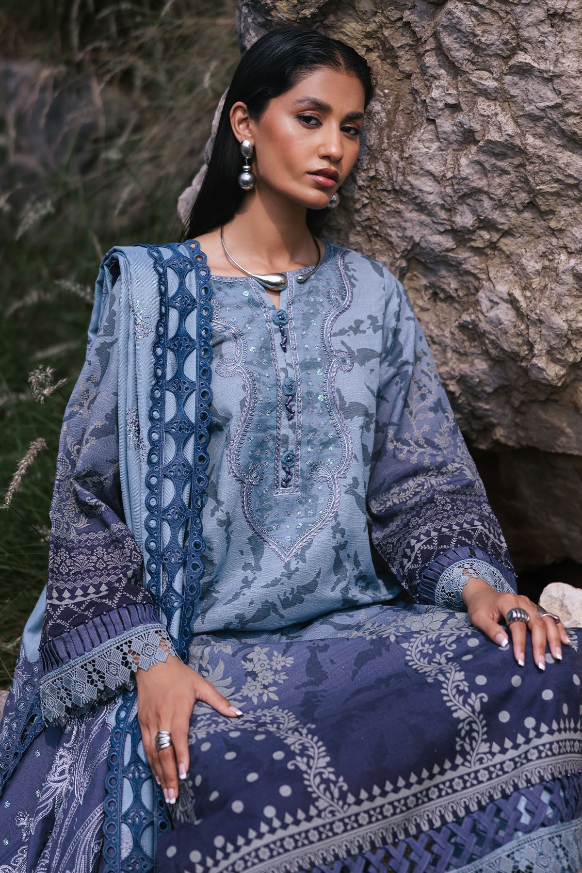 Nureh 3Pc Embroidered Khaddar Suit NW-99 gulbuy.com
