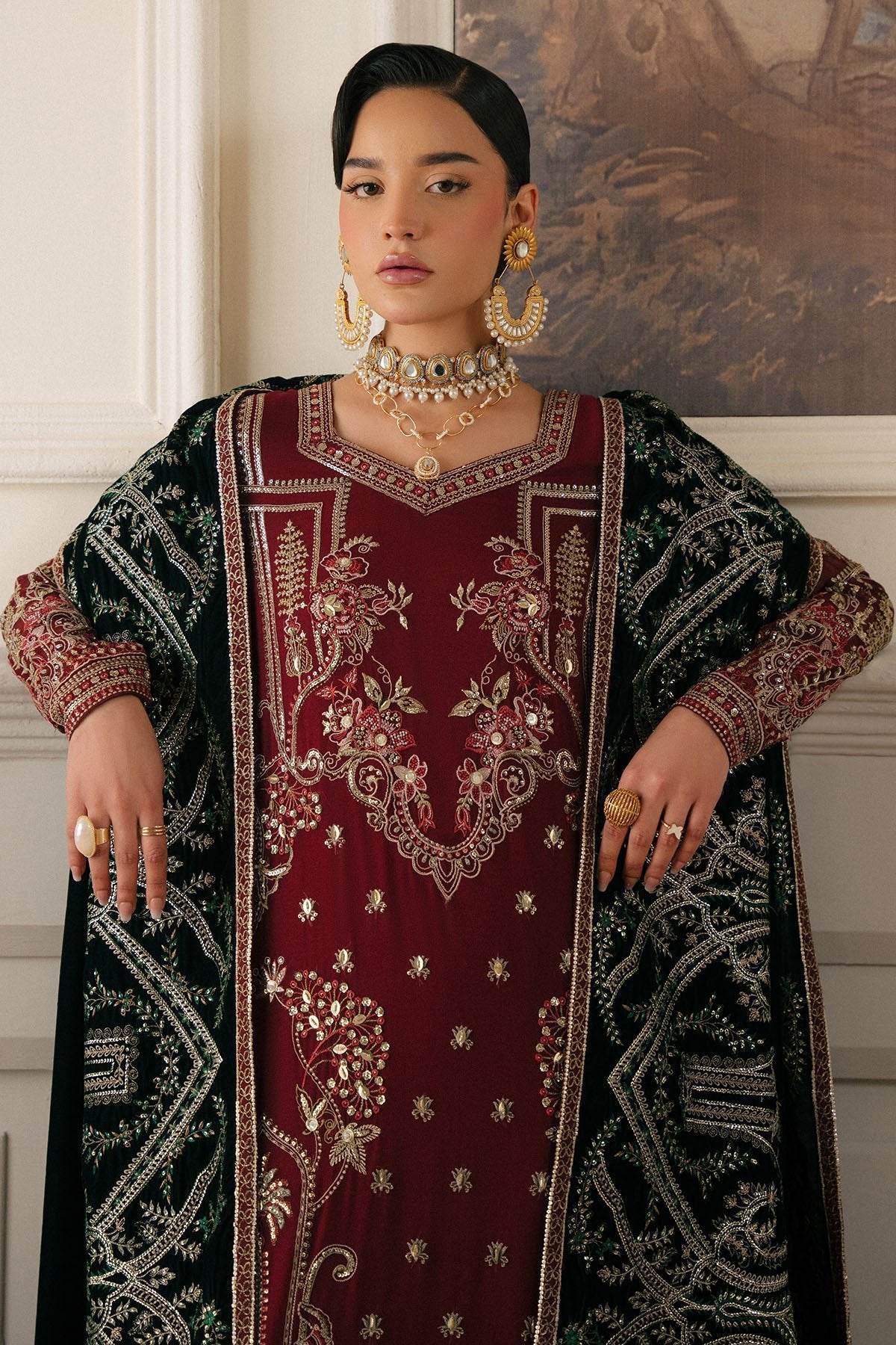 Nureh 3Pc Embroidered Chiffon Suit NEL-62 gulbuy.com