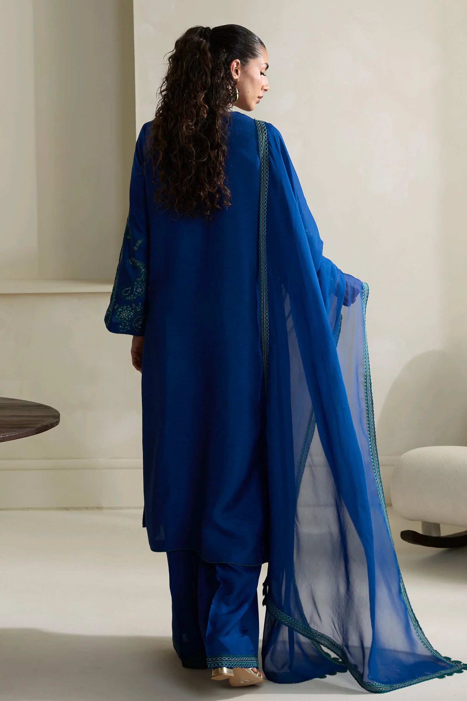 Zara Shahjahan 3Pc Embroidered Raw Silk Suit ZR25F0543 gulbuy.com