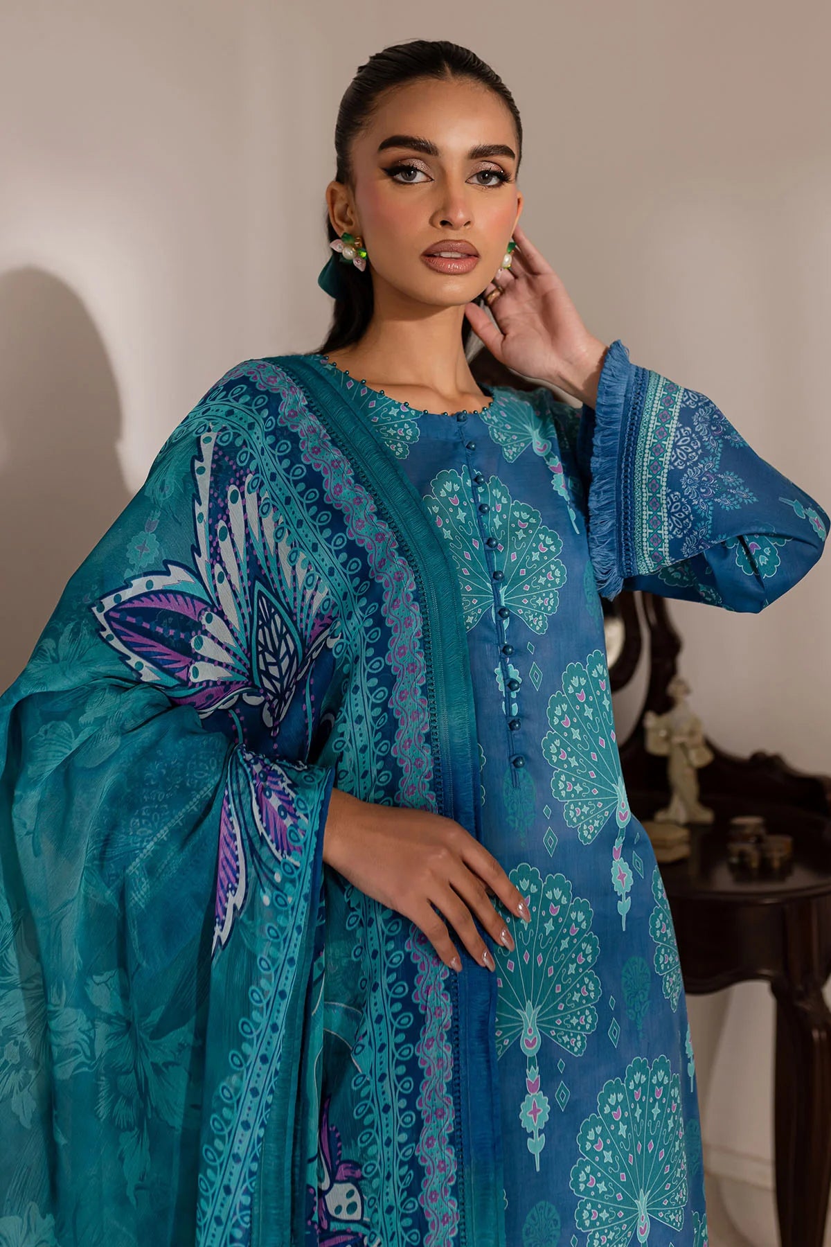 Nureh 3Pc Printed Lawn Suit SP-145 gulbuy.com