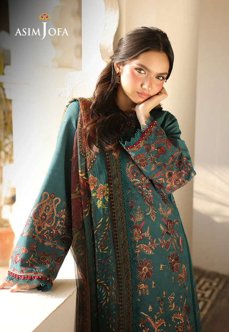 Asim Jofa 3Pc Embroidered Jacquard Suit AJUBU-03 gulbuy.com