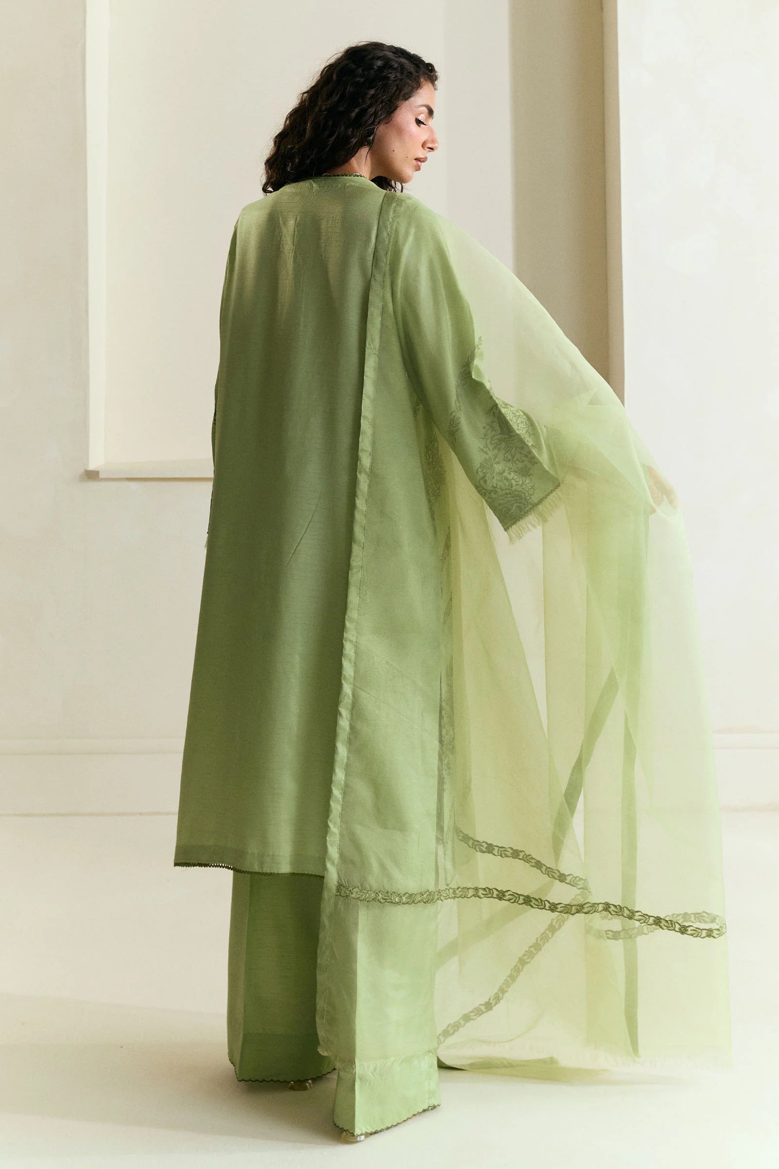 Zara Shahjahan 3Pc Embroidered Raw Silk Suit ZR25F0533 gulbuy.com