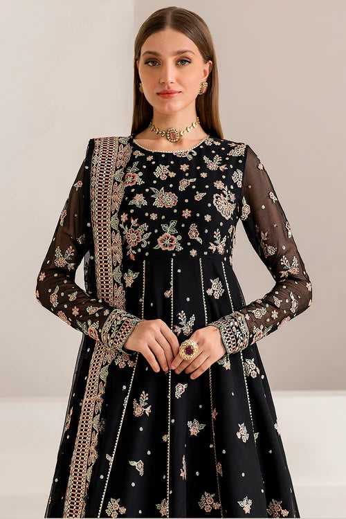 Farasha 3Pc Embroidered Chiffon Suit Opaline gulbuy.com