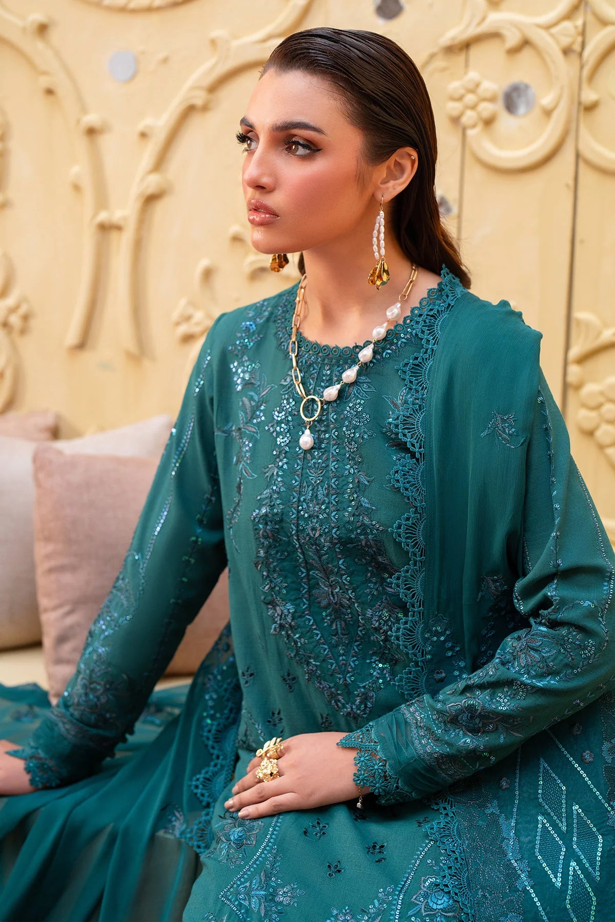 Nureh 3Pc Embroidered Karandi Suit NE-132 gulbuy.com