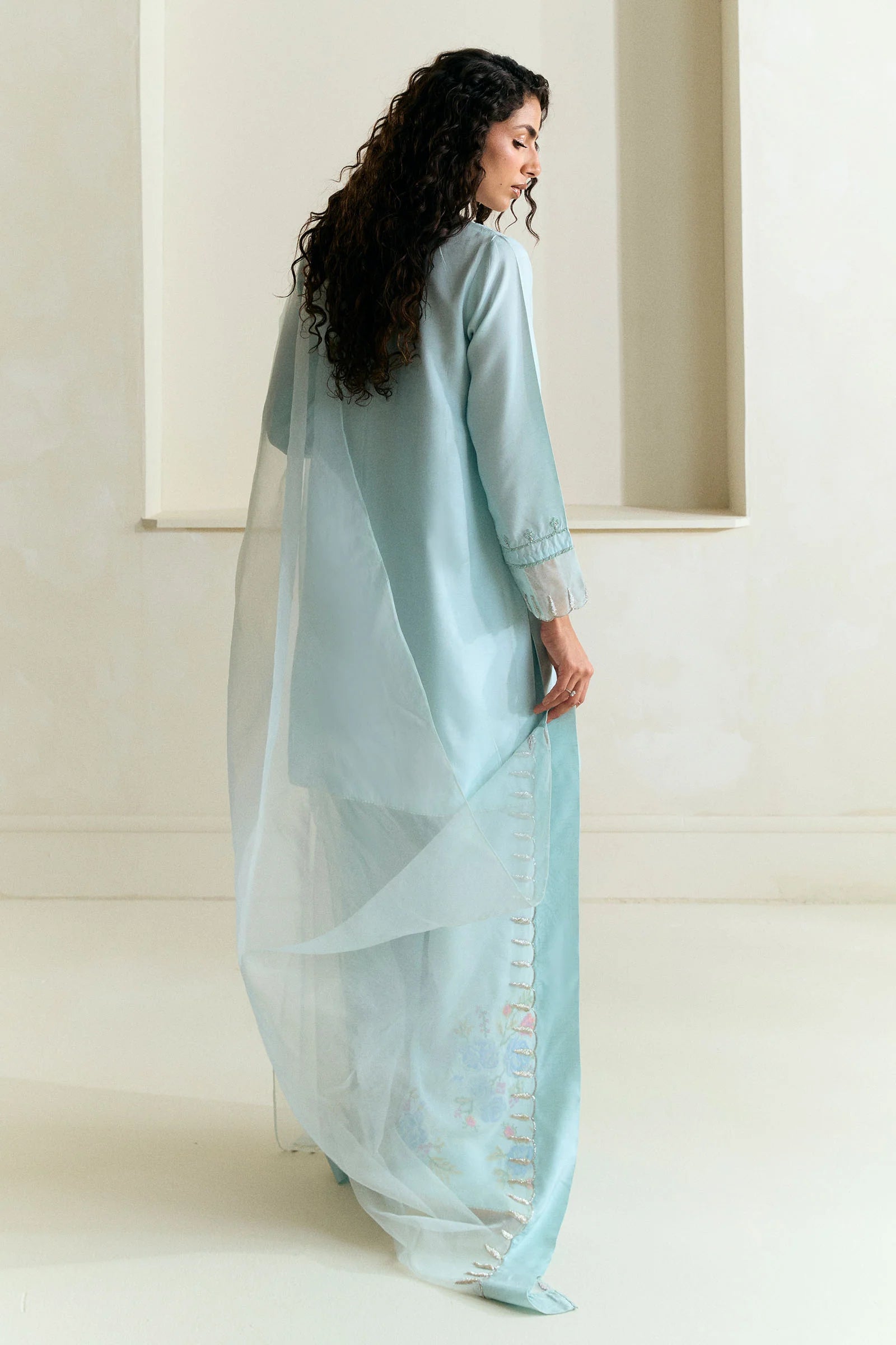 Zara Shahjahan 3Pc Embroidered Raw Silk Suit ZR25F0536 gulbuy.com
