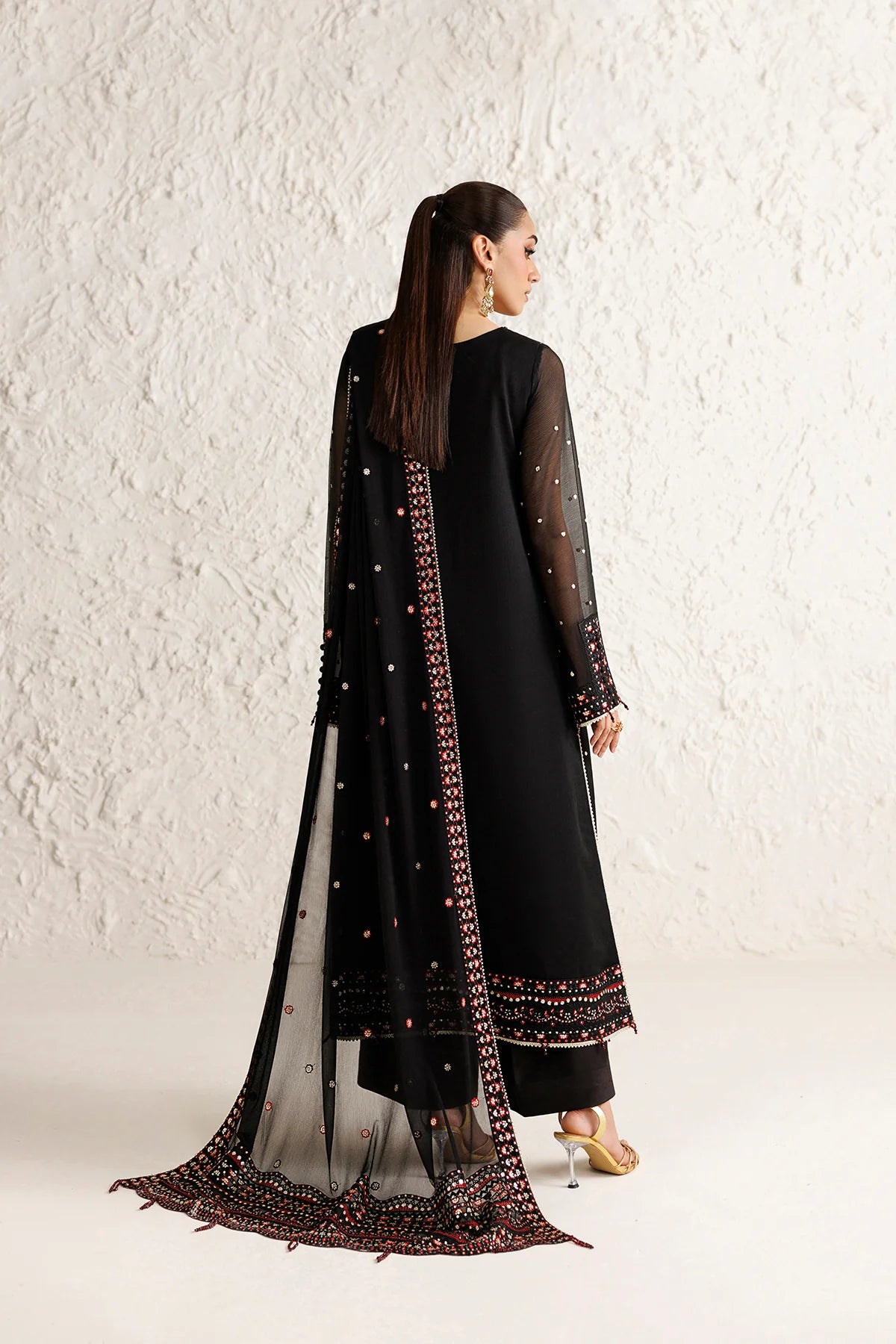 Farasha 3Pc Embroidered Chiffon Suit Ravenne