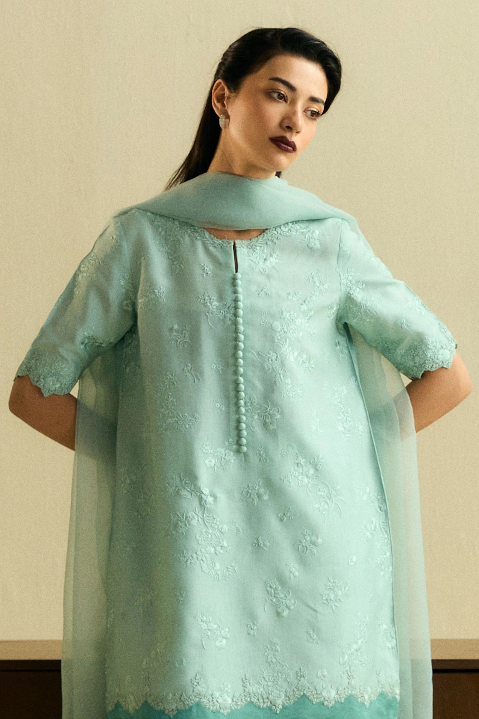 Zara Shahjahan 3Pc Raw silk?Lawn Suit ZR25F0103