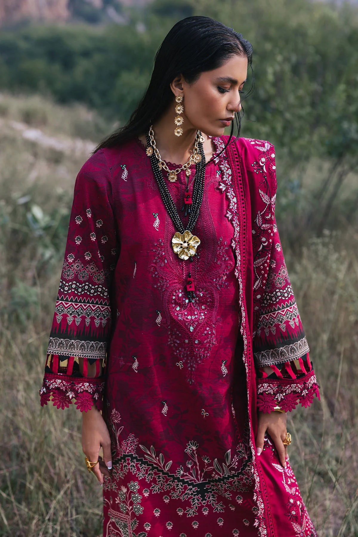 Nureh 3Pc Embroidered Khaddar Suit NW-95 gulbuy.com