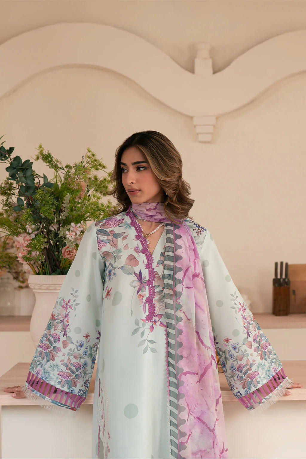 Vanya 3Pc Printed Lawn Silk Suit SM-09 gulbuy.com