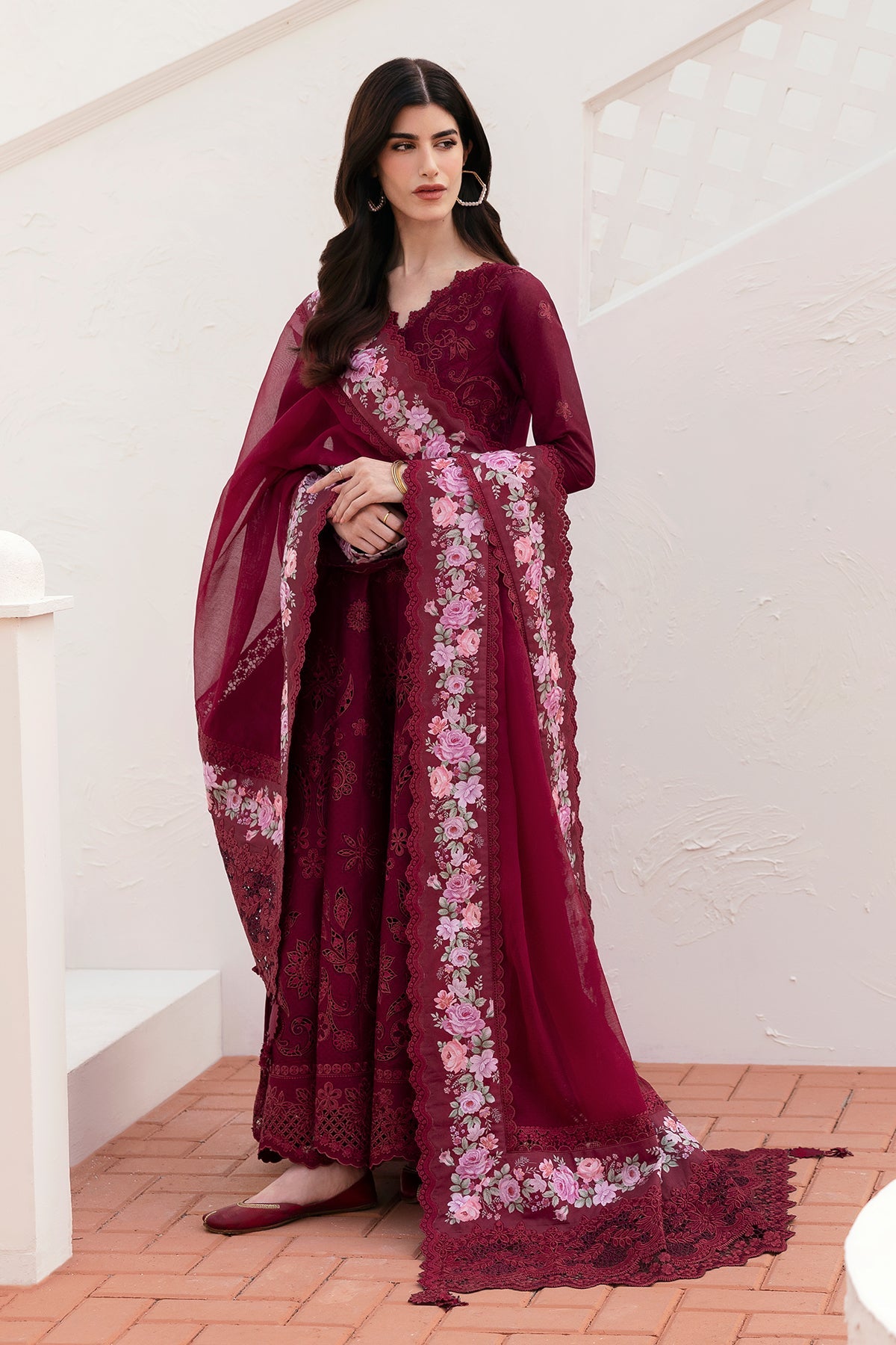 BAROQUE EMBROIDERED LAWN EL-D05 STITCHED